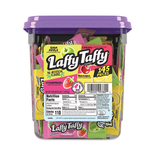 Nestle - Laffy Taffy, Assorted Flavors, 3.08 lb Tub, 145 Wrapped Pieces/Tub