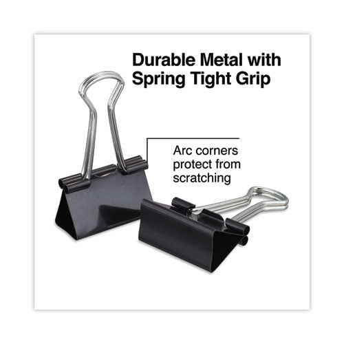 Universal - Binder Clips, Medium, Black/Silver, 12/Box