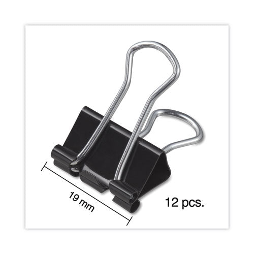 Universal - Binder Clips, Small, Black/Silver, 12/Box