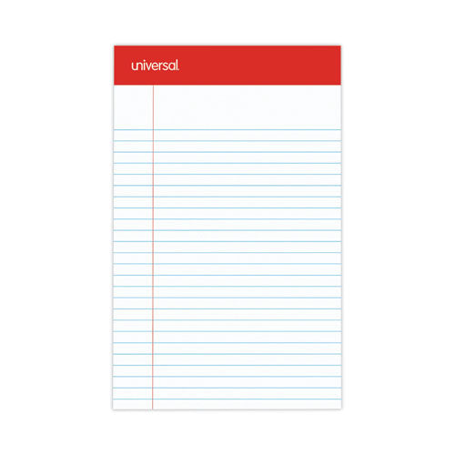 Universal - Perforated Ruled Writing Pads, Narrow Rule, Red Headband, 50 White 5 x 8 Sheets, Dozen