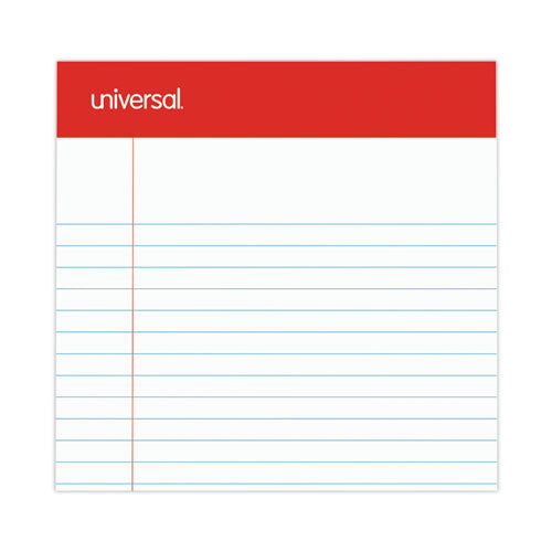 Universal - Perforated Ruled Writing Pads, Narrow Rule, Red Headband, 50 White 5 x 8 Sheets, Dozen