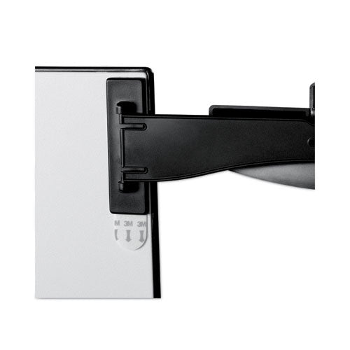 3M - Swing Arm Copyholder, Adhesive Monitor Mount, 30 Sheet Capacity, Plastic, Black/Silver Clip