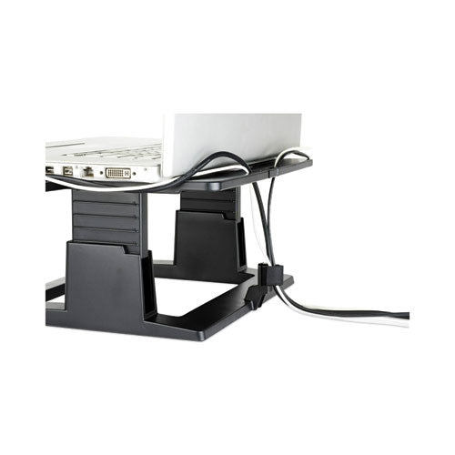 3M - Adjustable Notebook Riser, 13" x 13" x 4" to 6", Black, Supports 20 lbs