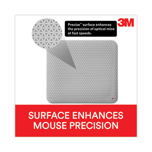 3M - Precise Mouse Pad with Nonskid Back, 9 x 8, Bitmap Design