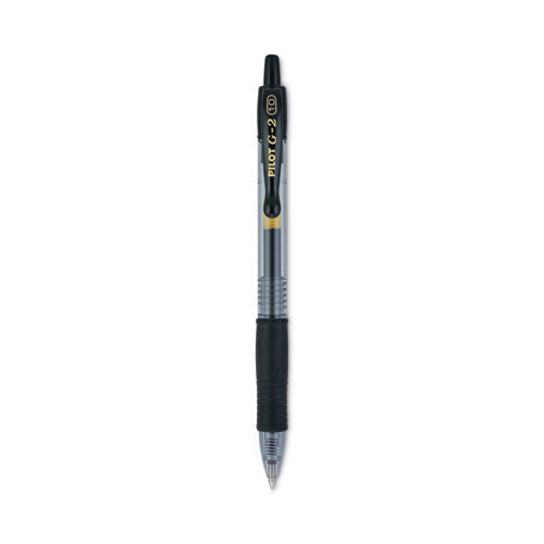Pilot - G2 Premium Gel Pen, Retractable, Bold 1 mm, Black Ink, Smoke/Black Barrel, Dozen