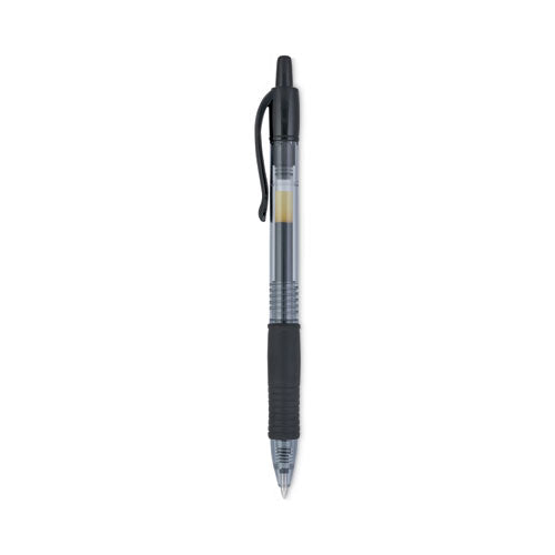 Pilot - G2 Premium Gel Pen, Retractable, Fine 0.7 mm, Black Ink, Smoke/Black Barrel, Dozen