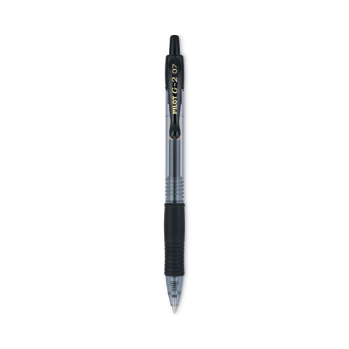 Pilot - G2 Premium Gel Pen, Retractable, Fine 0.7 mm, Black Ink, Smoke/Black Barrel, Dozen