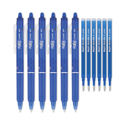 Pilot - FriXion Clicker Erasable Gel Pen, Retractable, Fine 0.7 mm, Blue Ink, Blue Barrel
