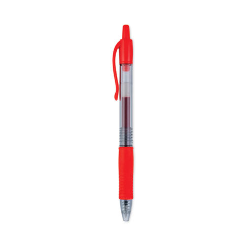Pilot - G2 Premium Gel Pen, Retractable, Bold 1 mm, Red Ink, Smoke/Red Barrel, Dozen