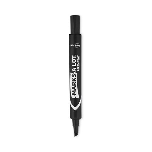 Avery - MARKS A LOT Large Desk-Style Permanent Marker, Broad Chisel Tip, Black, Dozen (8888)