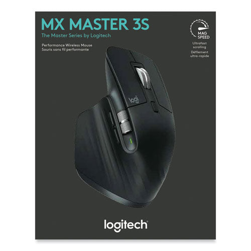 Logitech - MX Master 3S Performance Wireless Mouse, 2.4 GHz Frequency/32 ft Wireless Range, Right Hand Use, Black