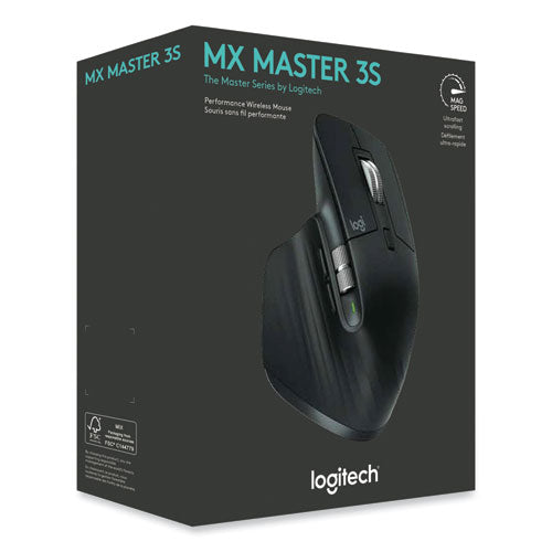 Logitech - MX Master 3S Performance Wireless Mouse, 2.4 GHz Frequency/32 ft Wireless Range, Right Hand Use, Black
