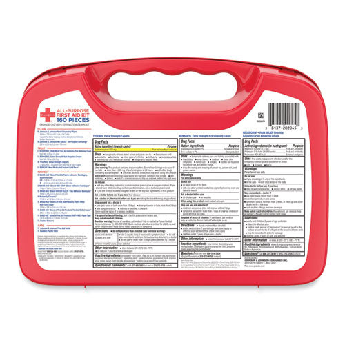 First Aid Only - All-Purpose First Aid Kit, 160 Pieces, Plastic Case