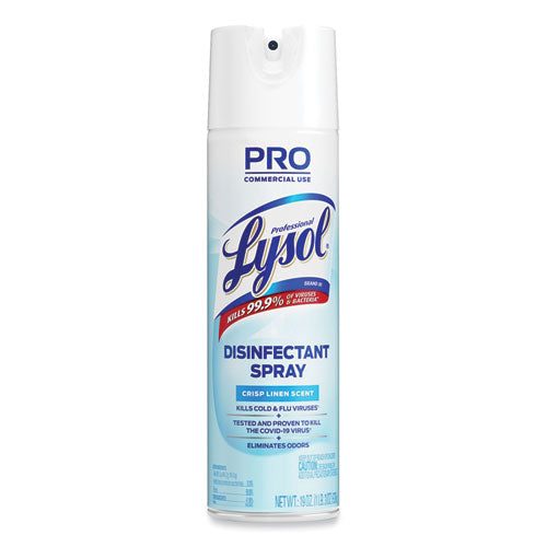 Lysol - Disinfectant Spray, Crisp Linen, 19 oz Aerosol Spray, 12/Carton