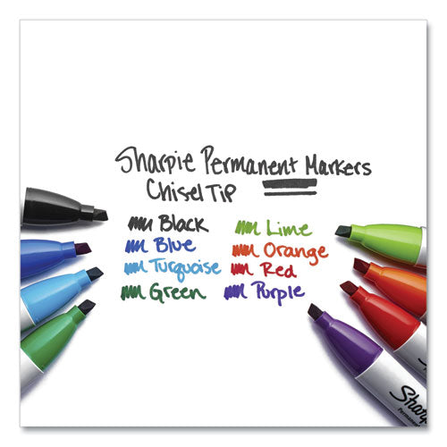 Sharpie - Chisel Tip Permanent Marker, Medium Chisel Tip, Black, Dozen