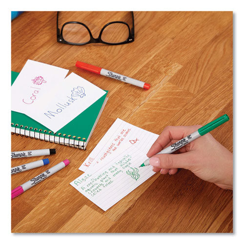 Sharpie - Ultra Fine Tip Permanent Marker, Ultra-Fine Needle Tip, Blue, Dozen