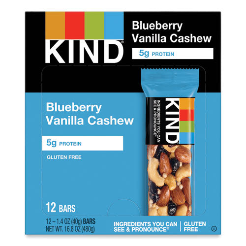 KIND - Fruit and Nut Bars, Blueberry Vanilla and Cashew, 1.4 oz Bar, 12/Box