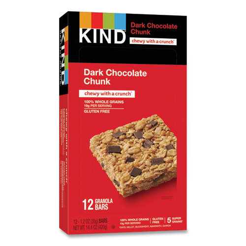 KIND - Healthy Grains Bar, Dark Chocolate Chunk, 1.2 oz, 12/Box