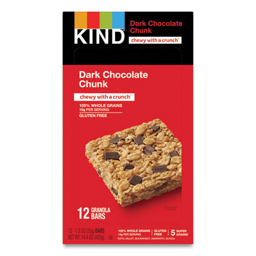KIND - Healthy Grains Bar, Dark Chocolate Chunk, 1.2 oz, 12/Box