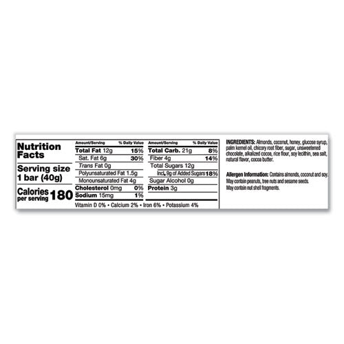 KIND - Fruit and Nut Bars, Dark Chocolate Almond and Coconut, 1.4 oz Bar, 12/Box