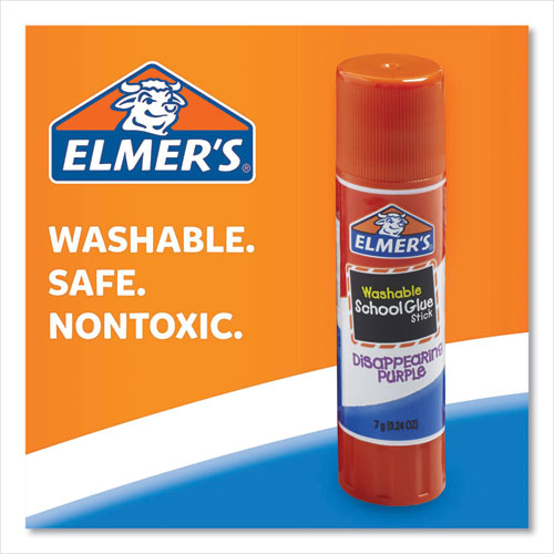 Elmer's - Disappearing Purple School Glue Stick, 0.24 oz, Dries Clear, 30/Box