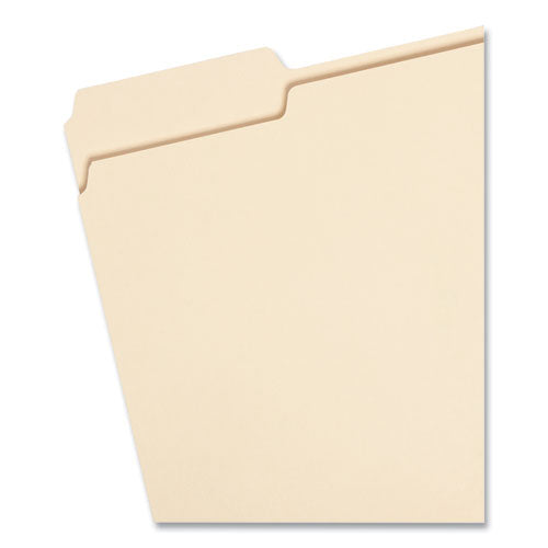 Smead - 100% Recycled Manila Top Tab File Folders, 1/3-Cut Tabs: Assorted, Letter Size, 0.75" Expansion, Manila, 100/Box