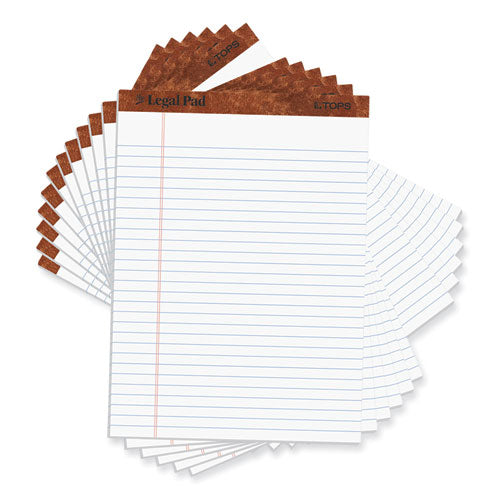 TOPS - The Legal Pad" Ruled Perforated Pads, Wide/Legal Rule, (50) White 8.5 x 11.75 Sheets, Dozen