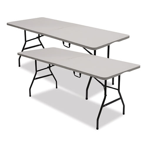 Iceberg - Bifold Resin Folding Table, Rectangular, 70.9" x 29.1" x 30", White Granite Top, Gray Base/Legs, 2/Pack