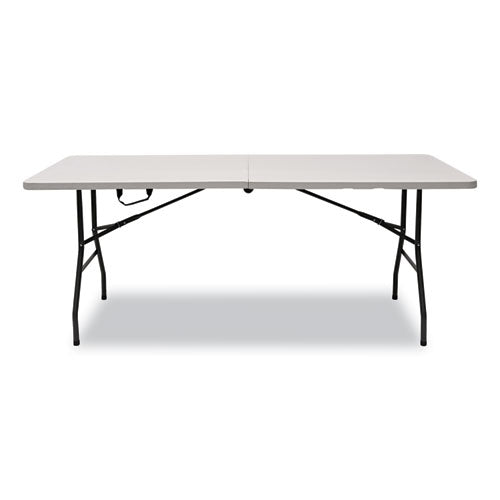 Iceberg - Bifold Resin Folding Table, Rectangular, 70.9" x 29.1" x 30", White Granite Top, Gray Base/Legs, 2/Pack