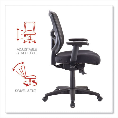 Alera - Alera Elusion Series Mesh Mid-Back Swivel/Tilt Chair, Supports Up to 275 lb, 17.9" to 21.8" Seat Height, Black
