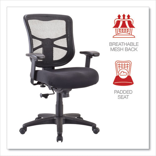 Alera - Alera Elusion Series Mesh Mid-Back Swivel/Tilt Chair, Supports Up to 275 lb, 17.9" to 21.8" Seat Height, Black