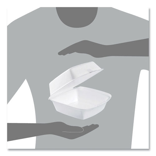 Dart - Foam Hinged Lid Containers, 6 x 5.78 x 3, White, 500/Carton