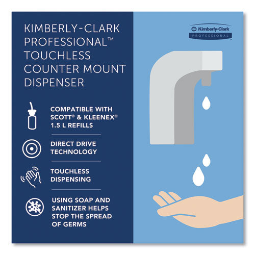 Kimberly-Clark - Touchless Counter Mount Skin Care Dispenser, 1.5 L, 2.12 x 4.25 x 5.56, Chrome