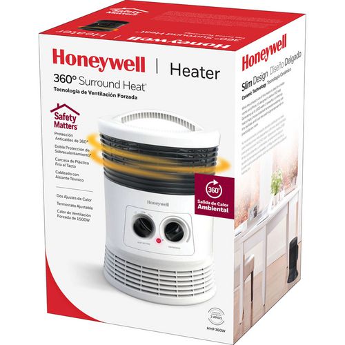 Honeywell - Surround Fan Forced Heater, 1,500 W, 8.1 x 11.2 x 7.9, White