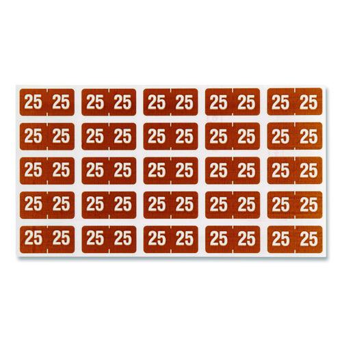 Smead - Yearly End Tab File Folder Labels, 25, 0.5 x 1, Brown, 25/Sheet, 10 Sheets/Pack