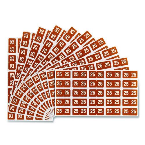 Smead - Yearly End Tab File Folder Labels, 25, 0.5 x 1, Brown, 25/Sheet, 10 Sheets/Pack