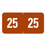 Smead - Yearly End Tab File Folder Labels, 25, 0.5 x 1, Brown, 25/Sheet, 10 Sheets/Pack