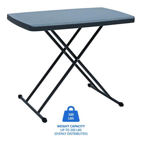 Iceberg - IndestrucTable Classic Personal Folding Table, 30" x 20" x 25" to 28", Charcoal