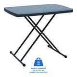 Iceberg - IndestrucTable Classic Personal Folding Table, 30" x 20" x 25" to 28", Charcoal