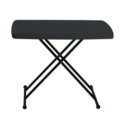 Iceberg - IndestrucTable Classic Personal Folding Table, 30" x 20" x 25" to 28", Charcoal