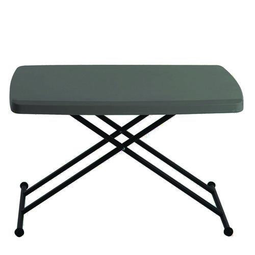 Iceberg - IndestrucTable Classic Personal Folding Table, 30" x 20" x 25" to 28", Charcoal