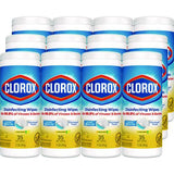 Clorox - Disinfecting Wipes, Bleach Free Cleaning Wipes, 1-Ply, 7 x 8, Crisp Lemon, White, 35/Canister, 12 Canisters/Carton