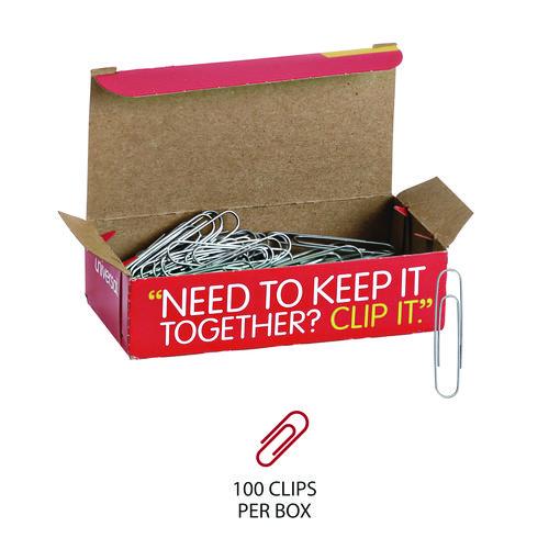 Universal- Paper Clips, Jumbo, Smooth, Silver, 100 Clips/Box, 10 Boxes/Pack