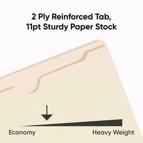 Smead - Manila File Jackets, 2-Ply Straight Tab, Letter Size, Manila, 50/Box