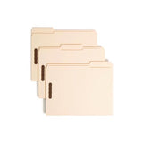 Smead - Top Tab Fastener Folders, 1/3-Cut Tabs: Assorted, 0.75" Expansion, 2 Fasteners, Letter Size, Manila Exterior, 50/Box