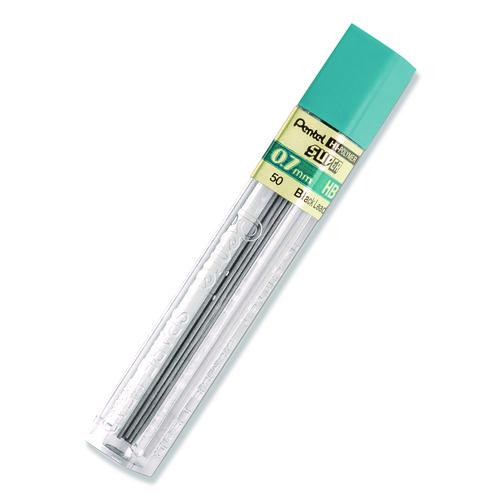 Pantel - Super Hi-Polymer Lead Refills, 0.7 mm, HB, Black, 12/Tube
