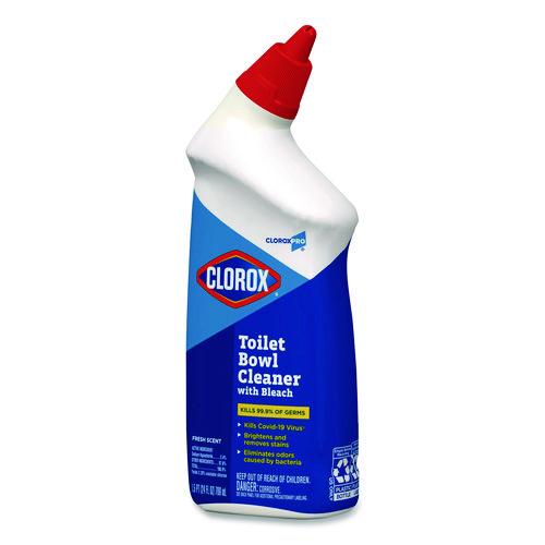 Clorox - Clorox Pro Toilet Bowl Cleaner with Bleach, Fresh Scent, 24 oz Bottle, 12/Carton