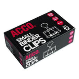 Acco - Binder Clips, Small, Black Silver, Dozen