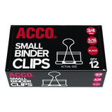 Acco - Binder Clips, Small, Black Silver, Dozen