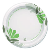 Dixie - Pathways Soak-Proof Shield Mediumweight Paper Plates, WiseSize, 8.5" dia, Green/Burgundy, 125/Pack